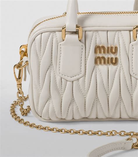 Arcadie leather handbag Miu Miu White in Leather .